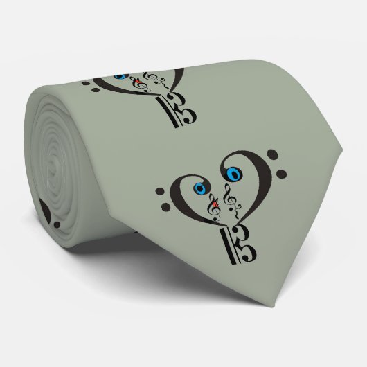 MuziekStropdas— Clef Note - Bass Treble Note Stropdas (Opgerold)