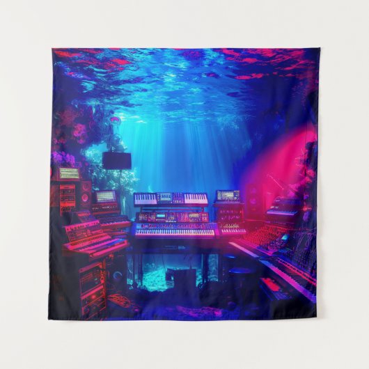 Muziekstudio onder water wandkleed (Voorkant)