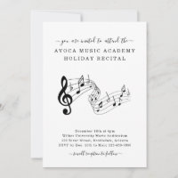 Muziekstudio Piano Viool Stem Recital Uitnodiging