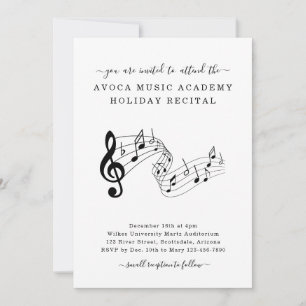 Muziekstudio Piano Viool Stem Recital Uitnodiging