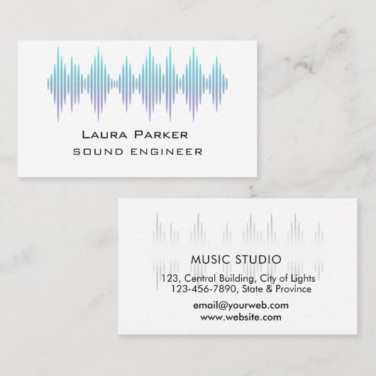 Muziekstudio Professionele Geluidstechnicus Minima Visitekaartje (Voorkant / Achterkant)