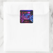 Muziekstudio Vierkante Sticker (Tas)