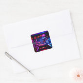 Muziekstudio Vierkante Sticker (Envelop)