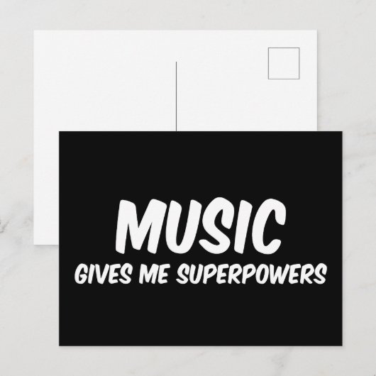 Muzieksupermachten Funny Superheld Musicus Briefkaart (Voorkant / Achterkant)