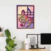 Muzieksymbolen 2 afdrukken poster (Thuiskantoor)