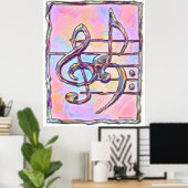 Muzieksymbolen, 3 afdrukken poster (Thuiskantoor)