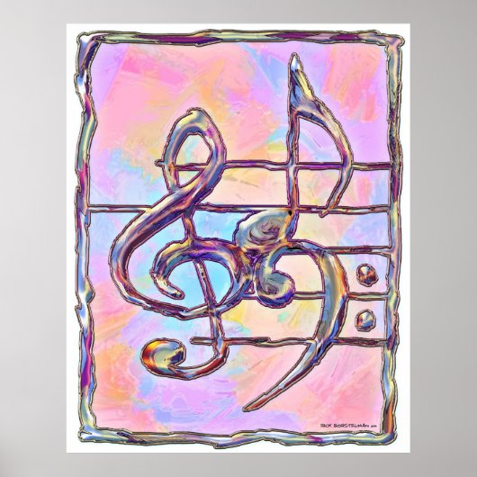 Muzieksymbolen, 3 afdrukken poster (Voorkant)