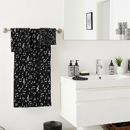 muzieksymbolen bad handdoek