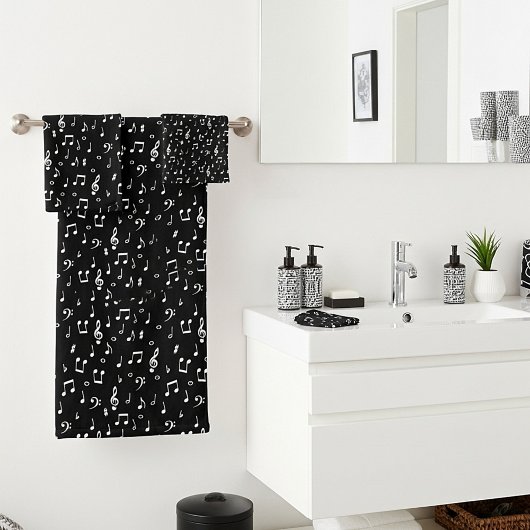 muzieksymbolen bad handdoek