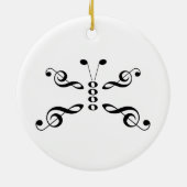 Muzieksymbolen Butterfly Keramisch Ornament (Achterkant)