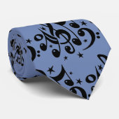 Muzieksymbolen en -notities op nikstrips stropdas (Opgerold)