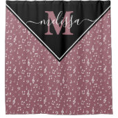 Muzieksymbolen gepersonaliseerd douchegordijn (Voorkant)