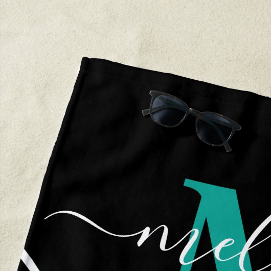 Muzieksymbolen gepersonaliseerde strandhanddoek strandlaken (In situ)