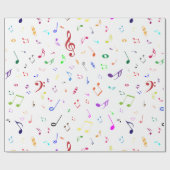 Muzieksymbolen in regenboogkleuren cadeaupapier (Vlak)