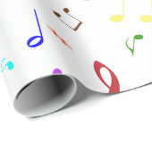 Muzieksymbolen in regenboogkleuren cadeaupapier (Rol Hoek)