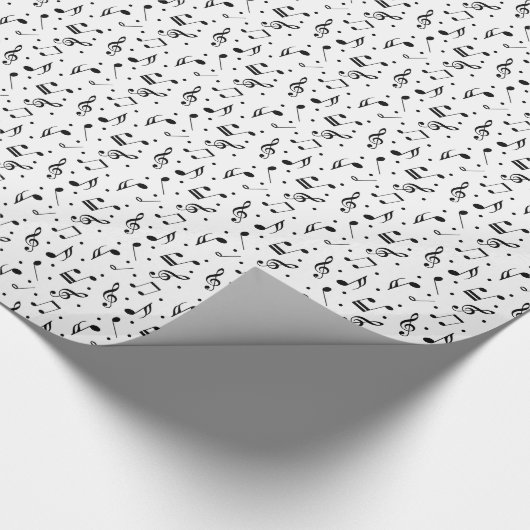 Muzieksymbolen Musical Pattern Classy Cadeaupapier (Hoek)