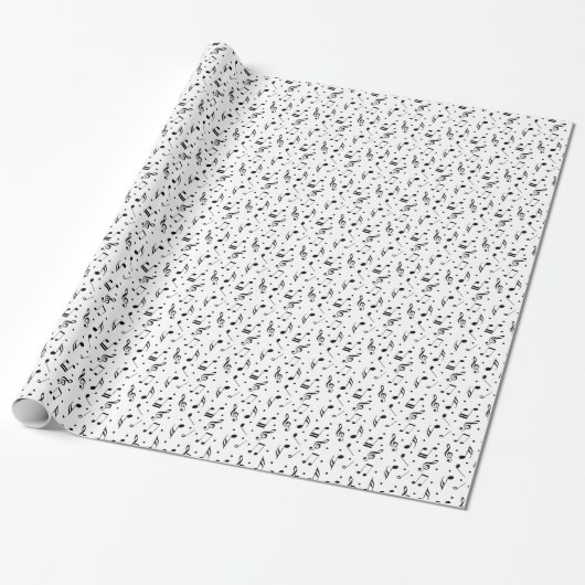 Muzieksymbolen Musical Pattern Classy Cadeaupapier (Uitgerold)
