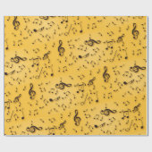 Muzieksymbolen op goud cadeaupapier (Vlak)