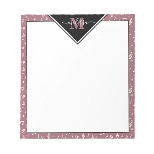 Muzieksymbolen op maat gemaakt notitieblok (Voorkant)