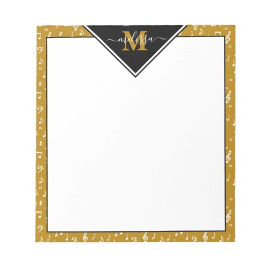 Muzieksymbolen op maat notitieblok (Voorkant)