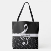muzieksymbolen op maat tote bag (Voorkant)