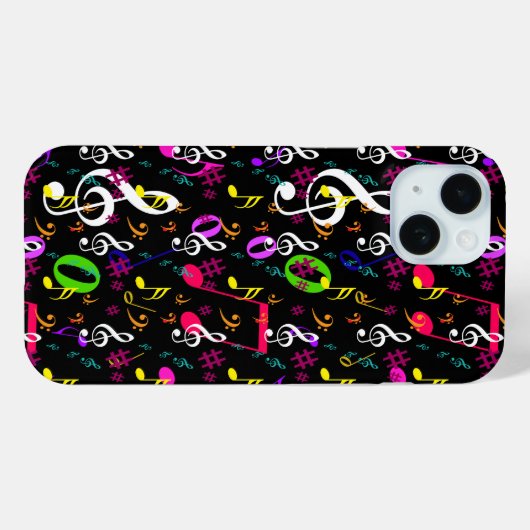 Muzieksymbolen Patroon Ontwerp Case-Mate iPhone Case (Achterkant (horizontaal))