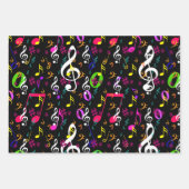 Muzieksymbolen Patroon Ontwerp Inpakpapier Vel (Voorkant 2)