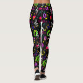Muzieksymbolen Patroon Ontwerp Leggings (Achterkant)
