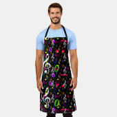 Muzieksymbolen Patroon Ontwerp Schort (Gedragen)