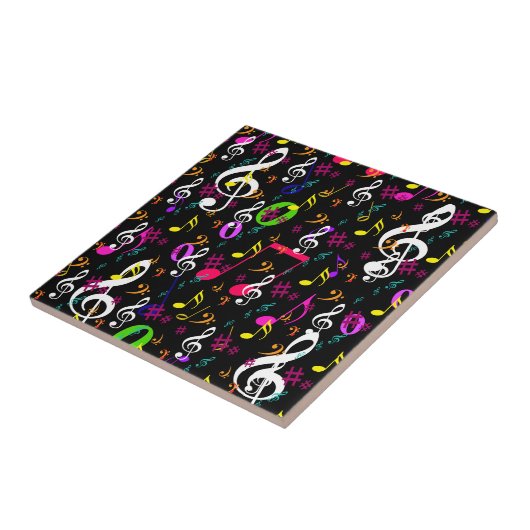 Muzieksymbolen Patroon Ontwerp Tegeltje (Zijkant)
