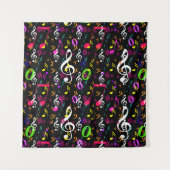 Muzieksymbolen Patroon Ontwerp Wandkleed (Voorkant)