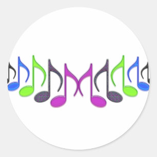 Muzieksymbool "M" Ronde Sticker