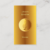 Muzieksymbool Moderne Gouden Muzikant Visitekaartje (Voorkant)