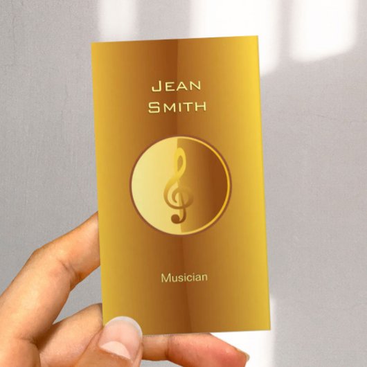 Muzieksymbool Moderne Gouden Muzikant Visitekaartje