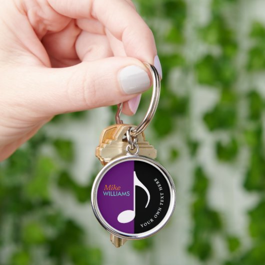 muzieksymbool op sleutelhanger met naam (Hand)