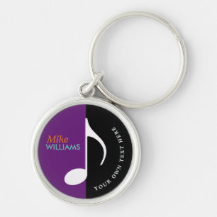 muzieksymbool op sleutelhanger met naam