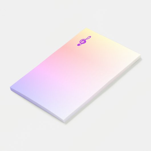 Muzieksymbool Paars Treble Clef Ombre Pink Post-it® Notes (Schuin)