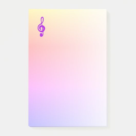 Muzieksymbool Paars Treble Clef Ombre Pink Post-it® Notes (Voorkant)