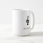 Muzieksymbool Treble Clef Black White Koffiemok (Voorkant rechts)