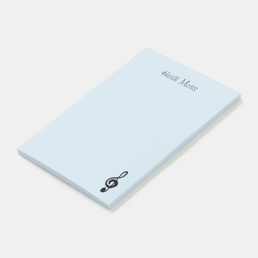 Muzieksymbool Treble Clef Blue Post-it® Notes (Schuin)