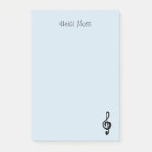 Muzieksymbool Treble Clef Blue Post-it® Notes (Voorkant)