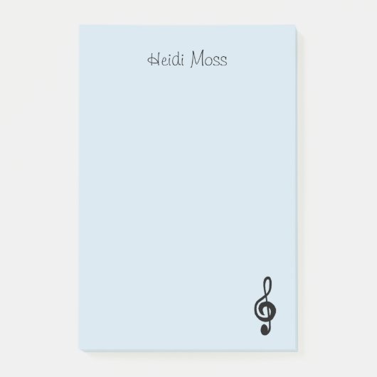 Muzieksymbool Treble Clef Blue Post-it® Notes (Voorkant)