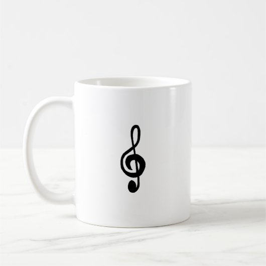 Muzieksymbool Treble Clef Eenvoudige Musical Koffiemok (Links)