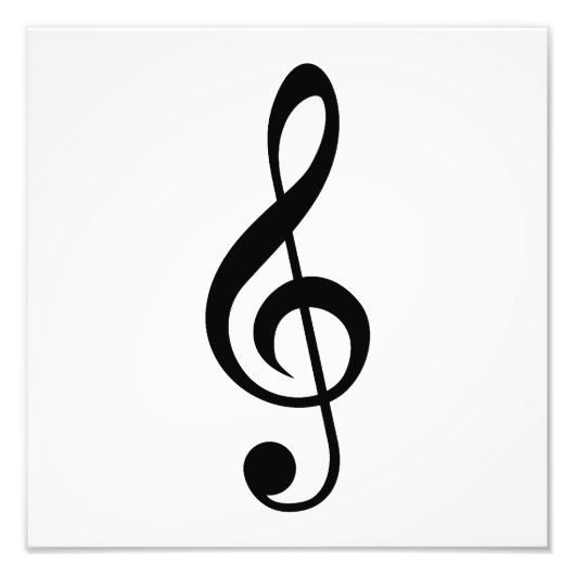Muzieksymbool Treble Clef G-Clef Foto Afdruk (Voorkant)