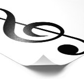 Muzieksymbool Treble Clef G-Clef Foto Afdruk (Hoek)