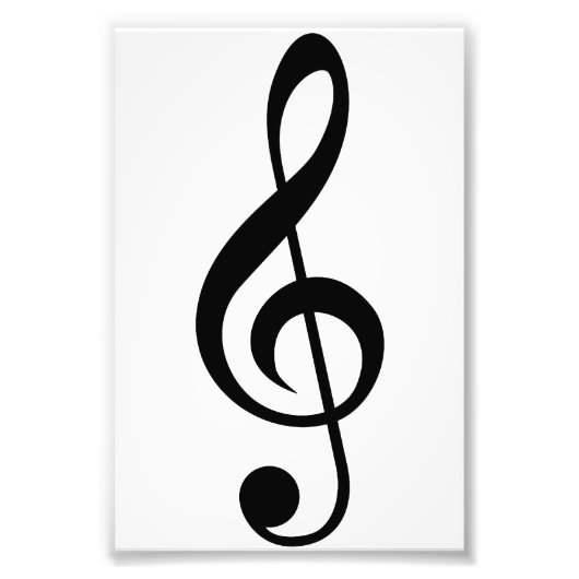 Muzieksymbool Treble Clef G-Clef Foto Afdruk (Voorkant)