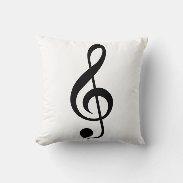 Muzieksymbool Treble Clef G-Clef Kussen (Voorkant)