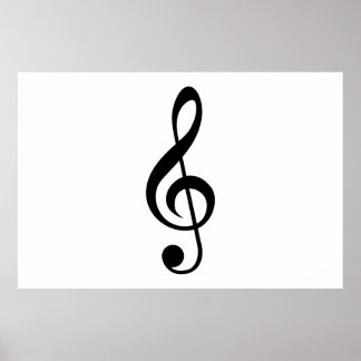 Muzieksymbool Treble Clef G-Clef Poster