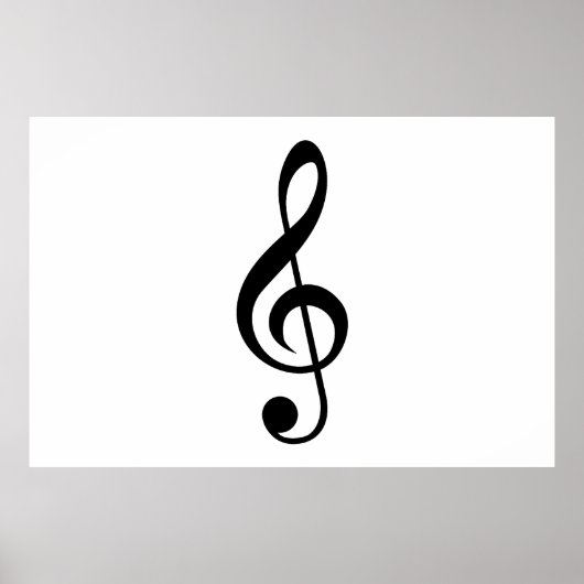 Muzieksymbool Treble Clef G-Clef Poster (Voorkant)
