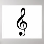 Muzieksymbool Treble Clef G-Clef Poster (Voorkant)
